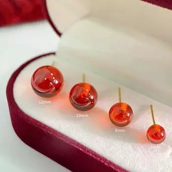 Простые серьги с гранатом, женские, красные, счастливые, универсальные, высокого уровня, украшения для ушей