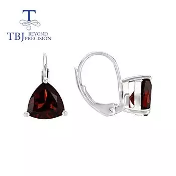 Простые серьги с застежкой из натурального красного граната, серебро 925 пробы, изысканные украшения для женщин, мамы, жены, хороший подарок m красный