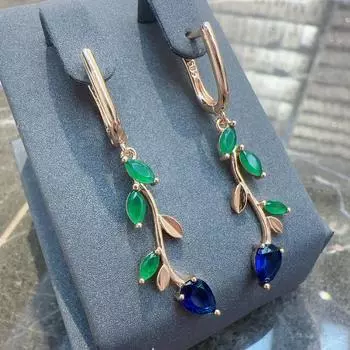 Простые серьги в виде цветочной ветки H0726