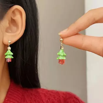 Простые серьги в виде звездочек на елку для женщин, изысканные серьги для рождественской новогодней вечеринки, ювелирные изделия, подарки как