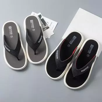 Простые шлепанцы, нескользящие шлепанцы для отдыха на открытом воздухе, тапочки, мужские пляжные модные сандалии 40 чёрный