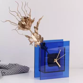 Простые современные акриловые прозрачные квадратные часы настольные украшения образец комнаты спальня прикроватный столик часы украшения