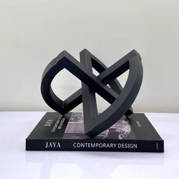 Простые современные геометрические переплетенные абстрактные черные металлические украшения стеклянные цветочные изделия модель дома мягкие украшения для дома