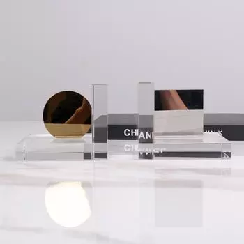 Простые современные хрустальные геометрические подставки для книг и креативные цветочные принадлежности для моделирования комнаты, кабинета, украшения для столешницы Size 12 * 10 * 10CM
