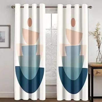 Простые современные художественные абстрактные стильные красочные оконные шторы жалюзи для гостиной спальни ванной комнаты кухни двери домашнего декора2 шт. W65X60H(cm)X2Pcs&Hook