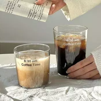 Простые стеклянные стаканы, питьевая стеклянная посуда, пузырьковые стаканы для холодного кофе, сока, напитков, молока, коктейлей, пузырькового чая и многого другого 301-400ml