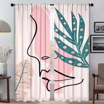 Простые стильные кухонные шторы для девочек, занавески для гостиной, перегородки для домашнего интерьера, шторы из 2 предметов, тюль для спальни, оттенки W50xH70cmx2pcs-CL