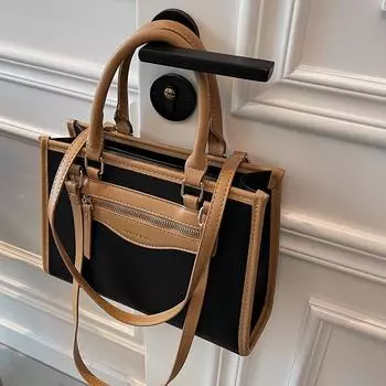 Простые стильные винтажные кожаные сумки через плечо для женщин с замком, роскошные простые сумки через плечо для женщин, дорожные сумки и кошельки