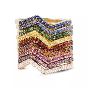 Простые стильные волнистые радужные женские кольца 9 цветов для танцевальной вечеринки, кольцо на палец для девочек, милая повседневная одежда, подарки, модные украшения 7