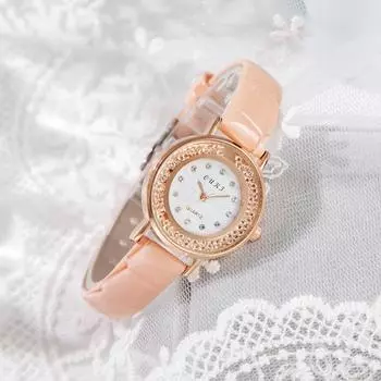 Простые стильные женские кварцевые наручные часы для девочек с кожаным ремешком и маленьким циферблатом, двухслойные ретро-часы со стразами, круглые уникальные чёрный