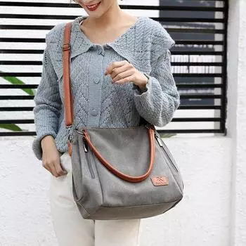 Простые сумки через плечо с кожаным рюкзаком через плечо, универсальная сумка для поездок на работу, модные холщовые женские сумки, новые чёрный