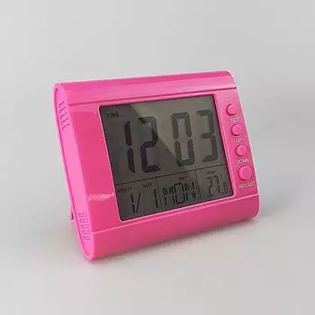 Простые светодиодные электронные часы, прикроватные часы, будильник с повтором будильника и дисплеем календаря температуры красный