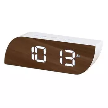 Простые светодиодные электронные часы, прикроватные часы, настольные часы с зеркальным экраном, будильник с температурным календарем белый