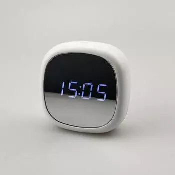 Простые светодиодные интеллектуальные голосовое управление, электронные часы, прикроватные часы, настольные часы с повтором, зеркальный экран, будильник с температурным календарем красный