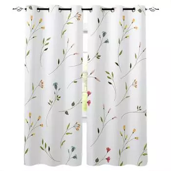 Простые свежие растения цветы затемняющие шторы для гостиной оконные шторы для спальни кухонные шторы портьеры жалюзи W135 x H60cm