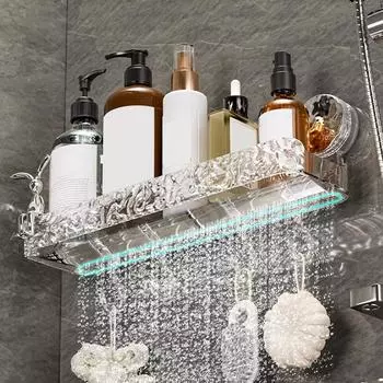 Простые треугольные/прямоугольные стойки с присоской, большая вместимость, органайзер для душевой комнаты Triangle серый