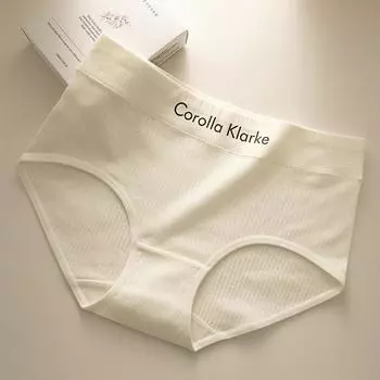 Простые трусики со средней талией, женское нижнее белье, дышащие антибактериальные удобные треугольные трусики с подтяжкой бедер M белый