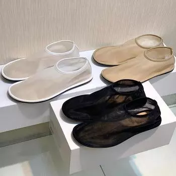 Простые удобные туфли на плоской подошве с дышащей сеткой, элегантные повседневные роскошные дизайнерские туфли-лодочки 35 чёрный