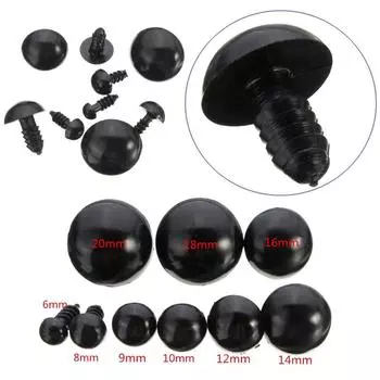 Простые украшения для ногтей, аксессуары для кукол ручной работы, черные пластиковые креативные подарки, медведи/куклы/игрушечные животные, безопасные глаза, 10 шт., 5-24 мм 5mm