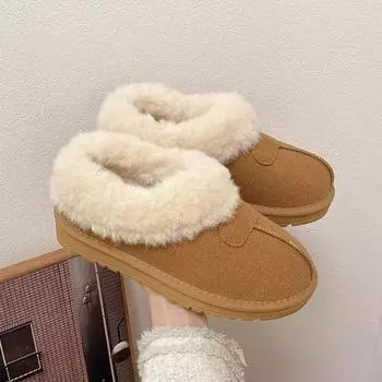 Простые универсальные женские ботильоны из замши в стиле ретро, женская хлопковая обувь, модные новые зимние ботинки 2024 года, замшевые женские ботинки на толстой подошве 35 малиновый