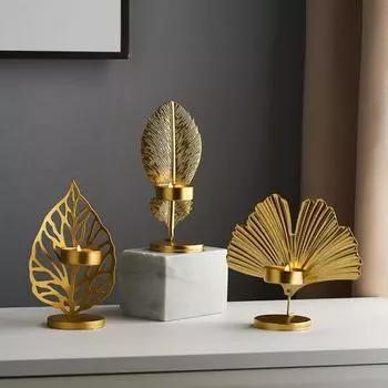 Простые устойчивые золотистые металлические подсвечники, прочная скандинавская подставка для свечей, изысканный железный подсвечник для стола