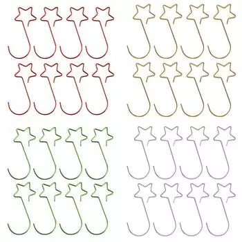 Простые в использовании металлические крючки для рождественских украшений, набор из 20 штук для праздничного декора зелёный