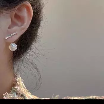 Простые висячие серьги из серебра 925 пробы с цирконом и жемчугом Русалка для женщин, модные украшения (5 шт. бесплатной доставки)