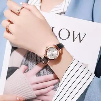Простые водонепроницаемые светящиеся немеханические часы с двойным календарем женские деловые поясные часы розовый