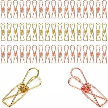 Простые зажимы для одежды, зажимы для палаток на открытом воздухе, зажим для фиксации шнура лампы, полый длинный хвостовой зажим для герметизации пищевых продуктов, офисный металлический зажим для ласточкина хвоста золотой