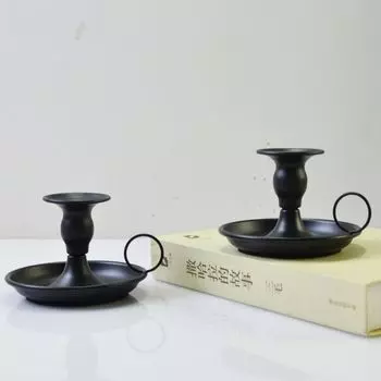 Простые железные поделки конусный подсвечник европейский стиль винтажный металлический подсвечник романтический настольный поднос для свечей стол