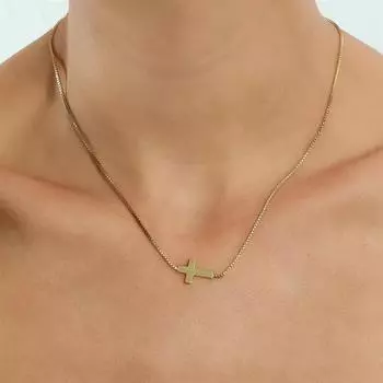 Простые женские кресты-подвески дропшиппинг золотистый цвет крест кулон ожерелье ювелирные изделия для мужчин/женщин оптовая продажа N122