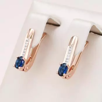 Простые женские серьги-капли с синим цирконием, золотые, серебряные, индивидуальные украшения, модные повседневные аксессуары синий