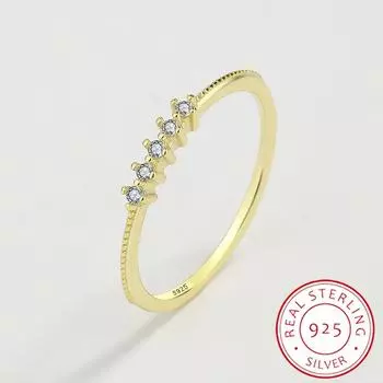 Простые женские ювелирные изделия из стерлингового серебра, однорядное кольцо с бриллиантами для женщин, оригинальное кольцо из стерлингового серебра S925, обручальное свадебное ювелирное изделие 6 жёлтый