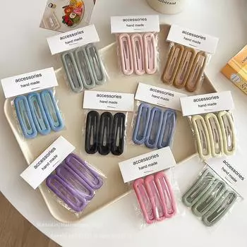 Простые женские заколки ярких цветов с челкой на лбу, детская сломанная заколка, заколка BB, одна линия