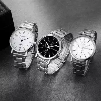 Простые золотые роскошные мужские ретро универсальные кварцевые милые женские часы повседневные круглые кварцевые модные стальные полосатые мужские наручные часы 1