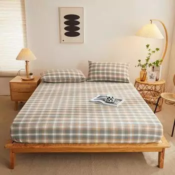 Простыни из чистого хлопка, 1 шт., простыня в клетку, размер 90x200, постельное белье для дома(Наволочку нужно заказать 90x200x15cm