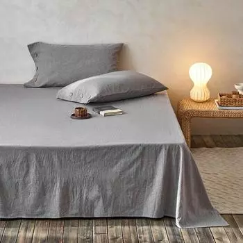 Простыни из хлопчатобумажной пряжи класса А, окрашенные в стираную хлопковую простыню, однотонные простыни, двуспальные простыни, тканевые одноместные двуспальные кровати, семейные простыни 180x240cm 1pc