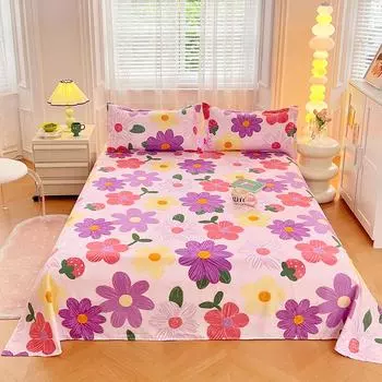 Простыни в цветочном стиле, постельное белье, sabanas, дышащие простыни, односпальные/двуспальные/размера «queen-size»/«king-size» (Нет наволочки) 120x210cm 1pc