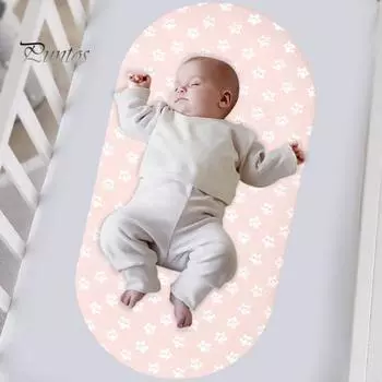 Простыня для детской колыбели с мультяшным принтом, атласная эластичная кромка, простая установка, подходит для овальных, круглых, прямоугольных матрасов «песочные часы», простыня для люльки светло-серый