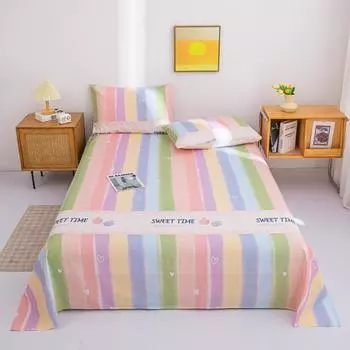 Простыня для кожи Простыни в простом стиле Постельное белье с принтом Домашняя простыня на плоской подошве Roupa de Cama (Наволочка Нужен заказ) 90x230cm 1pc