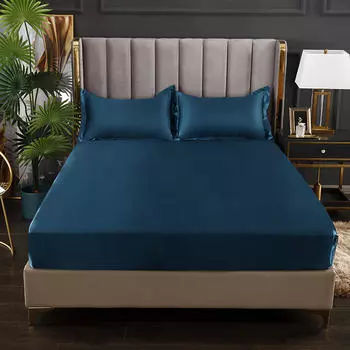 Простыня из атласа и полиэстера Простыня King Size sabanas cama 150 Queen Size Нижние простыни для кровати(нет наволочки) 120x200x25cm Single