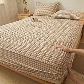 Простыня из чистого хлопка, цельная простыня, полностью хлопковая простыня, осенне-зимняя утолщенная хлопчатобумажная простыня с зажимом, наматрасник, защитный чехол 90190cm