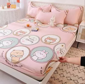Простыня из чистого хлопка с эластичной резинкой +2 наволочки простыня с рисунком принцессы для женщин и девочек односпальная двуспальная кровать 120cmx200cmx30cm