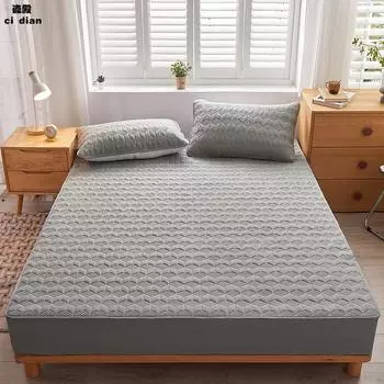 Простыня из соевого волокна с защитным чехлом Simmons, однотонное покрывало из чистого хлопка с полным покрытием (Без наволочки) 90x200cm серый