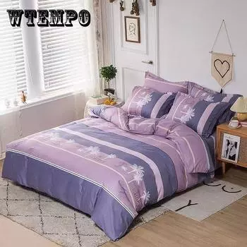 Простыня King Size/Queen Size/Twin Size, пододеяльник, наволочка Комплект из трех частей/Комплект из четырех частей Простое постельное белье из плотного хлопка для спальни Высокое качество 1.2m-150*200cm