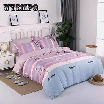 Простыня King Size/Queen Size/Twin Size, пододеяльник, наволочка Комплект из трех частей/Комплект из четырех частей Простое постельное белье из плотного хлопка для спальни Высокое качество 1.2m-150*200cm