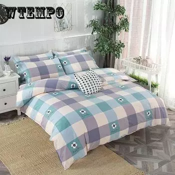 Простыня King Size/Queen Size/Twin Size, пододеяльник, наволочка Комплект из трех частей/Комплект из четырех частей Простое постельное белье из плотного хлопка для спальни Высокое качество 1.2m-150*200cm