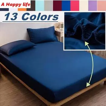 Простыня на кровати с эластичной резинкой по всему периметру, сплошное цветное покрывало, защитный чехол, наматрасник, глубокий карман, без наволочки 80X200cmX25 cm Sheet