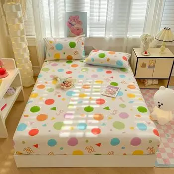 Простыня на подкладке из чистого хлопка, одноместное покрывало размера «queen-size», благоприятное для кожи простыни, домашнее постельное белье couvre Lit (Нет наволочки) Single 120x200cm 1pc