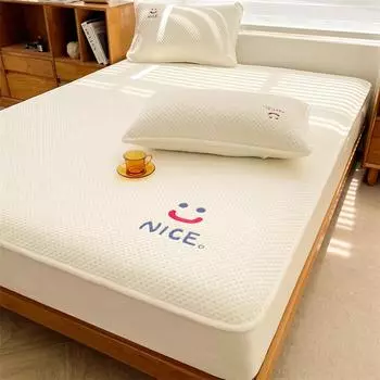 Простыня на подкладке из молочного бархата с улыбкой на лице, теплая и приятная для кожи стеганая подстилка из сои, защитный чехол Simmons, покрывало на кровать 120cmx200cm